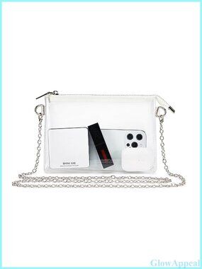 Clear Crossbody Bag Stadium Concert Approved Adjustable Chain PVC Purse